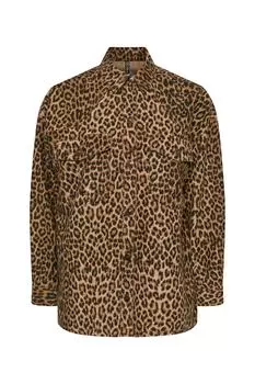 Рубашка - Коричневая - Классический крой PIECES, коричневый