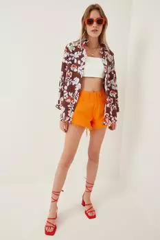 Рубашка - Коричневая - Oversize Happiness stanbul, коричневый