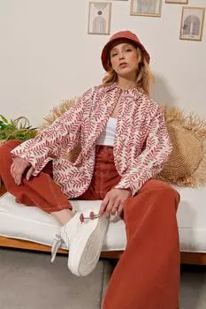 Рубашка - Коричневая - Oversize Trend Alaat Stili, коричневый