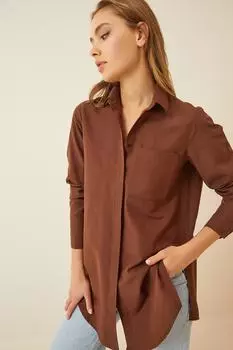Рубашка – Коричневая – Свободного кроя Happiness stanbul, коричневый