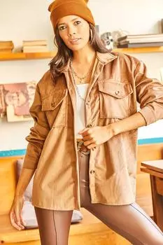 Рубашка – Коричневая – Свободного кроя Olalook, коричневый