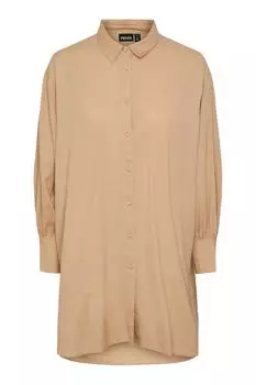 Рубашка – Коричневая – Свободного кроя PIECES, коричневый