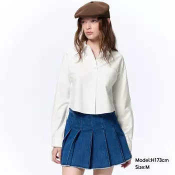 Рубашка короткая GU с длинным рукавом, белый