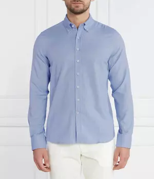 Рубашка короткая Oscar Jacobson Slim Fit флисовая, голубой