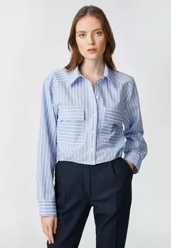 Рубашка Koton с длинным рукавом, синий