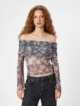 Рубашка Koton, темно-серый