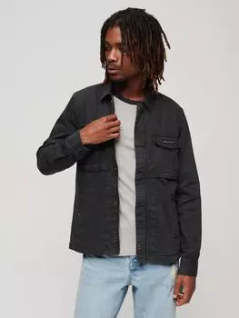 Рубашка Kowloon из коллаборации с кольцевым прядением Superdry, мытый черный