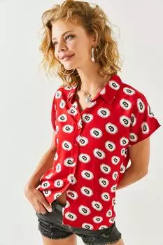 Рубашка - Красная - Приталенная Olalook, красный