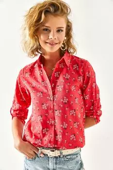 Рубашка – красная – стандартного кроя Olalook, красный