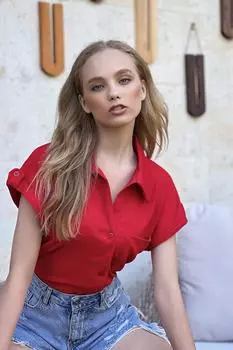 Рубашка – красная – стандартного кроя Trend Alaat Stili, красный