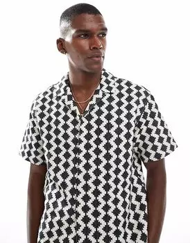 Рубашка крючком Jack & Jones черного цвета