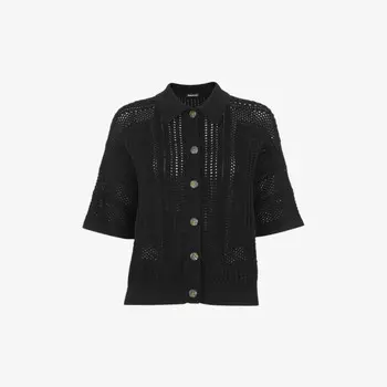 Рубашка крючком с короткими рукавами на пуговицах Whistles, черный