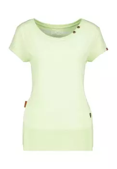 Рубашка, круглый вырез, детали логотипа, для женщин ALIFE AND KICKIN, цвет Lime