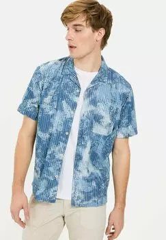 Рубашка KURZARM MIT ALLOVER-PRINT camel active, синий