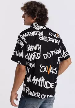 Рубашка KURZRMELIGES Six Valves, черный