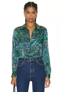 Рубашка L'Agence Tyler Long Sleeve, цвет Lagoon