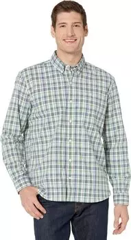 Рубашка L.L.Bean Comfort Stretch Chambray Shirt Long Sleeve Traditional Fit Plaid, цвет Light Everglade