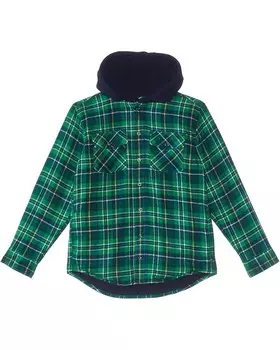 Рубашка L.L.Bean Fleece Lined Flannel Shirt Hooded Plaid, цвет Treeline