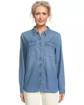 Рубашка L.L.Bean Heritage Washed Denim Lined Shirt, цвет Light Indigo