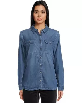 Рубашка L.L.Bean Heritage Washed Denim Lined Shirt, цвет Medium Indigo