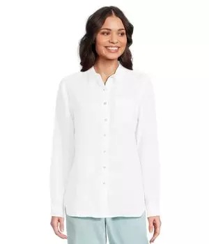Рубашка L.L.Bean Premium Washable Linen Tunic Shirt, белый