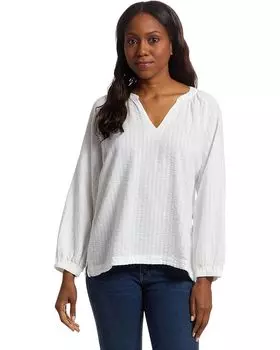 Рубашка L.L.Bean Seersucker Split-Neck Shirt, цвет White Stripe