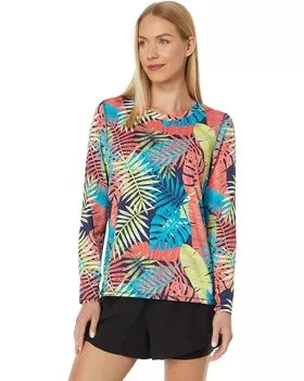 Рубашка L.L.Bean Sunsmart UPF 50+ Sun, цвет Darkest Navy Tropical