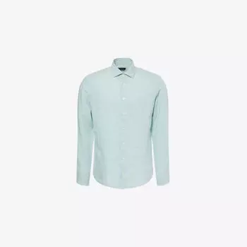 Рубашка льняная Hackett приталенного кроя, зеленый