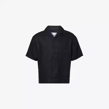 Рубашка льняная Mki Miyuki-Zoku Vacation с коротким рукавом, черный