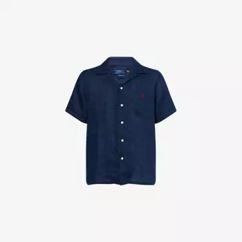 Рубашка льняная Polo Ralph Lauren с отложным воротником, синий
