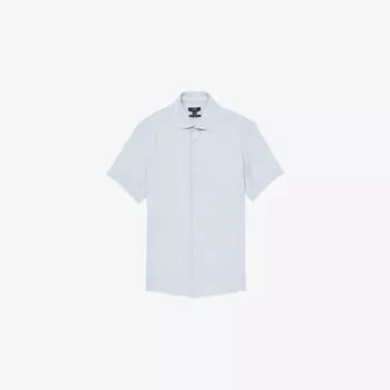 Рубашка льняная Reiss Holiday с коротким рукавом, голубой