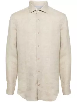 Рубашка льняная с длинным рукавом Eleventy, бежевый
