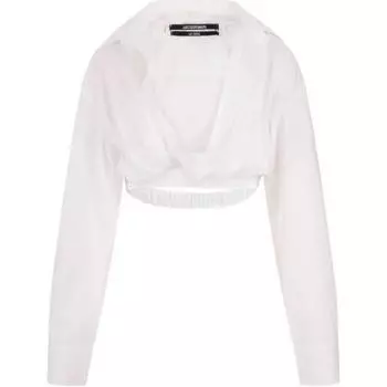 Рубашка La Chemise Bahia Courte Jacquemus, белый