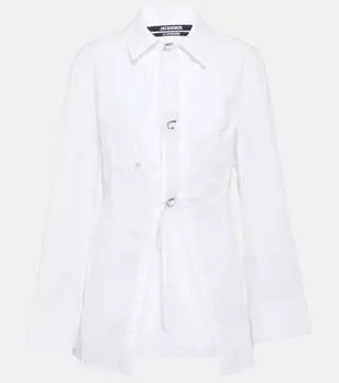 Рубашка la chemise lavior из смесового хлопка Jacquemus, белый