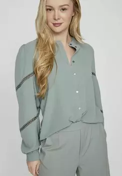 Рубашка LANGARM RUNDHALS VILA, цвет Mottled Light Green