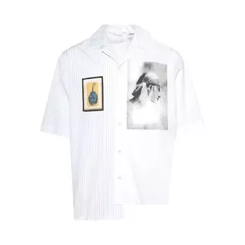 Рубашка Lanvin Asymmetric Shirt White/Black, белый