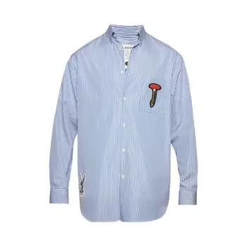 Рубашка Lanvin Regular Fit с принтом CNY, цвет Синий/Белый