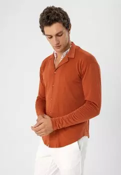 Рубашка Lapel Collar Long Sleeve Antioch, оранжевый