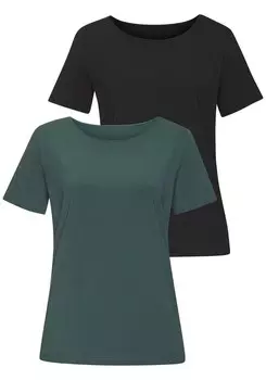 Рубашка LASCANA, цвет Dark green/Black