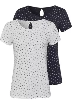 Рубашка LASCANA, цвет Navy/White