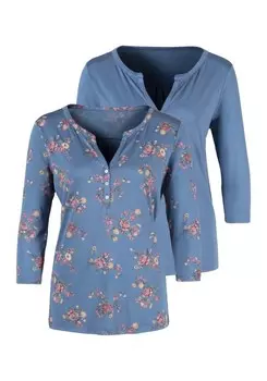 Рубашка Lascana, пестрый синий