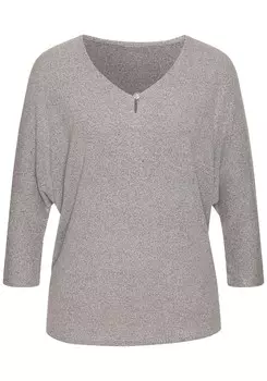 Рубашка LASCANA, пятнистый серый