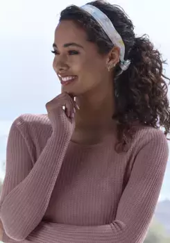 Рубашка LASCANA с длинными рукавами в модном стиле пике, лиловый