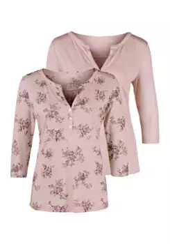 Рубашка LASCANA с рукавом 3/4 в модном образе блузы, цвет Ros