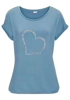 Рубашка LASCANA, светло-синий