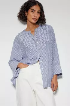 Рубашка Laura из 100% хлопка с оборками Monsoon, синий