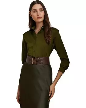 Рубашка Lauren Ralph Lauren Classic Fit Satin Charmeuse Shirt, цвет Botanic Green