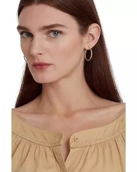 Рубашка LAUREN Ralph Lauren Cotton Broadcloth Puff-Sleeve Shirt, цвет Birch Tan