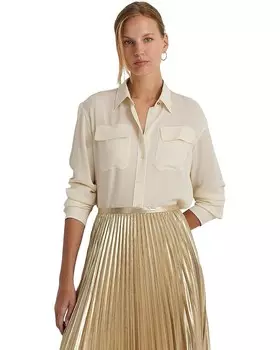Рубашка LAUREN Ralph Lauren Crepe de Chine, цвет Mascarpone Cream