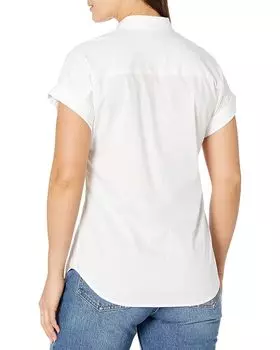 Рубашка LAUREN Ralph Lauren Petite Twist-Front Cotton Short Sleeve Shirt, белый